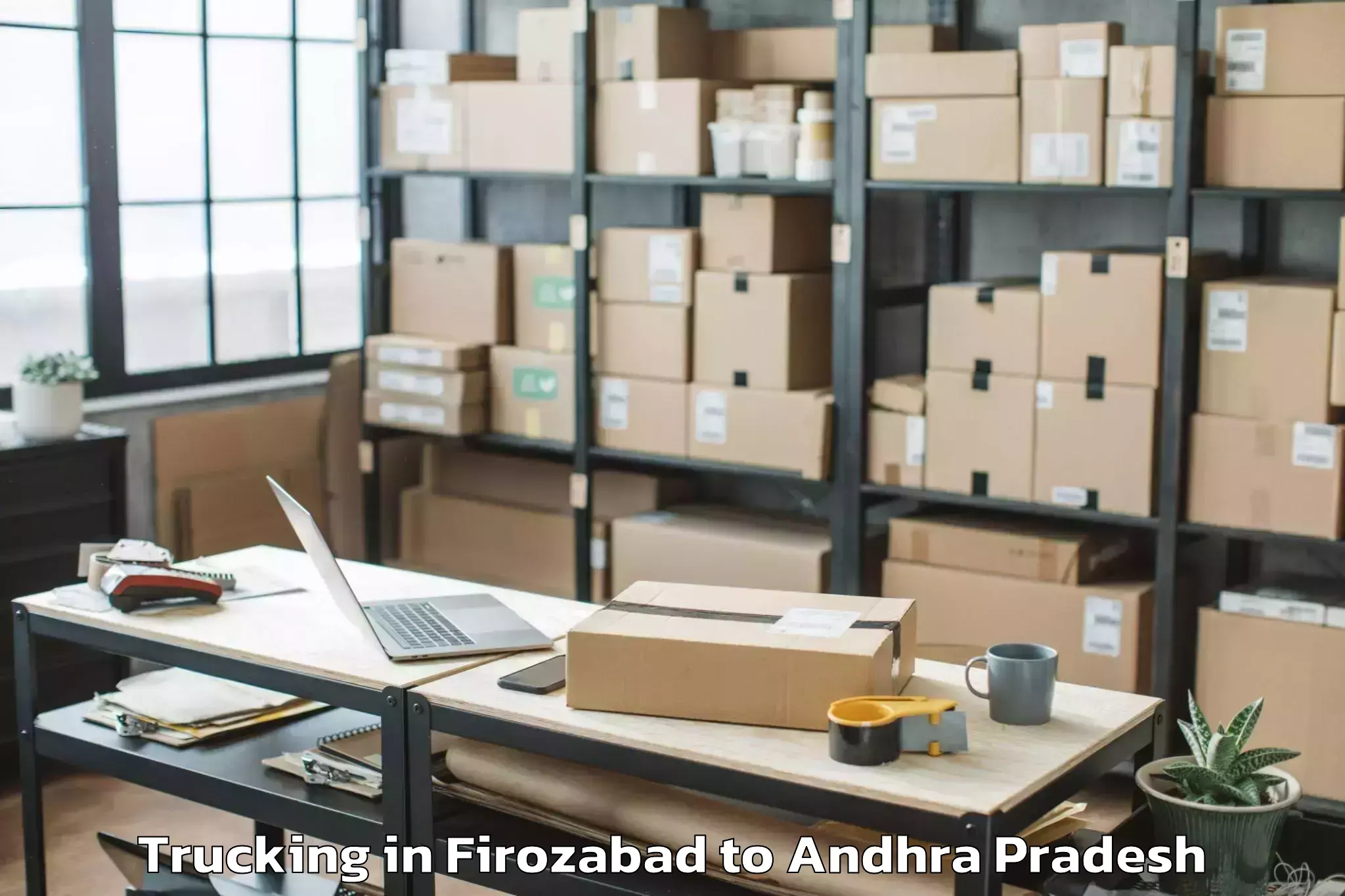 Easy Firozabad to Ganapavaram Trucking Booking